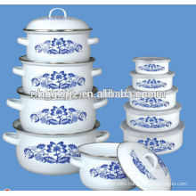 Carbon steel enamel high hot pot sets with coating high quality with bowl gift